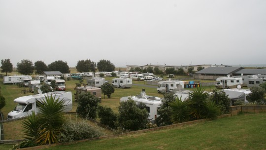 Over View Of Coastal Motorhomes Camped at Thornton